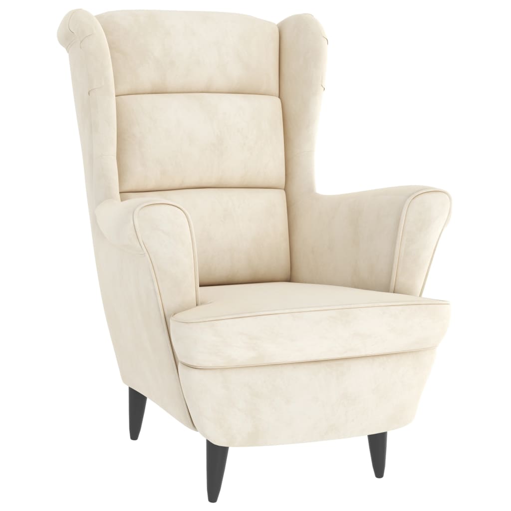 Fauteuil fluweel crèmewit