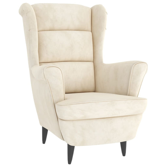 Fauteuil fluweel crèmewit