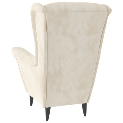 Fauteuil fluweel crèmewit