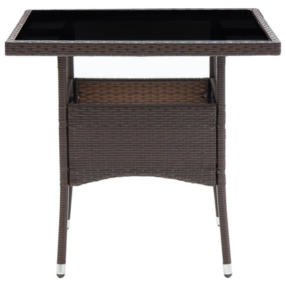 Tuintafel poly rotan bruin