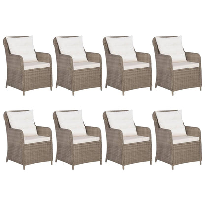 9-delige Tuinset poly rattan bruin