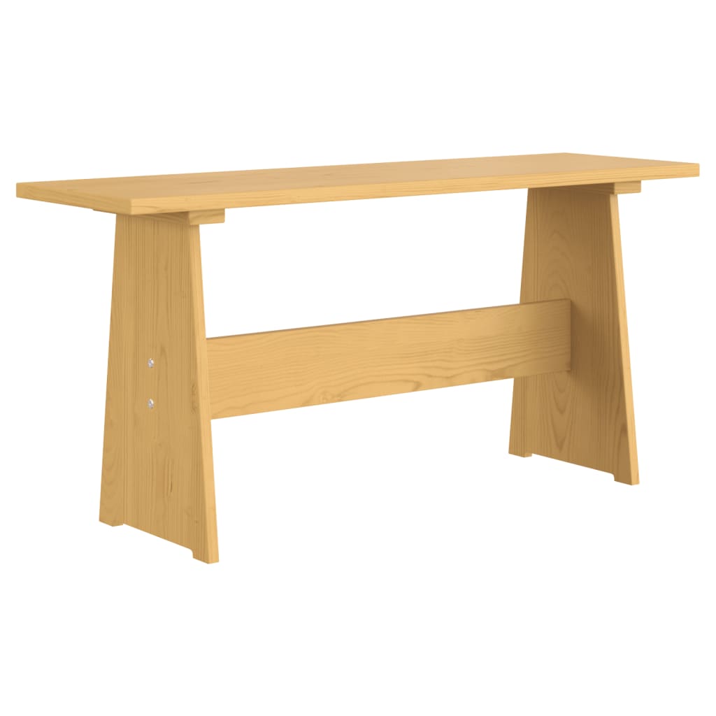 Eettafel met bankje REINE massief groenhout honingbruin