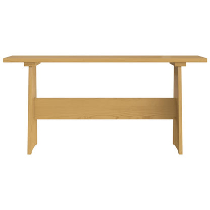 Eettafel met bankje REINE massief groenhout honingbruin
