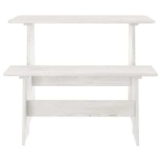 Eettafel met bankje REINE massief groenhout wit