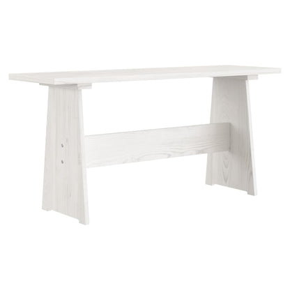 Eettafel met bankje REINE massief groenhout wit