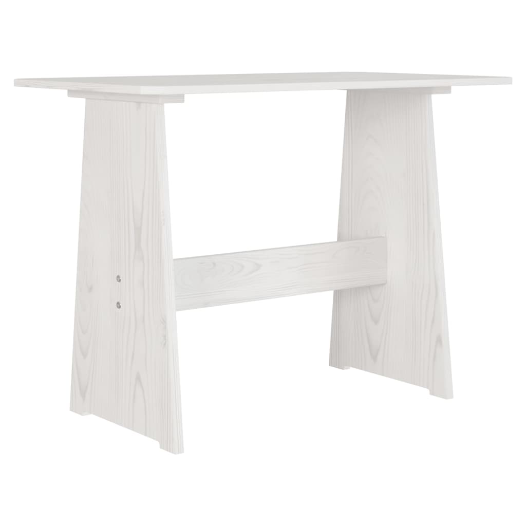Eettafel met bankje REINE massief groenhout wit