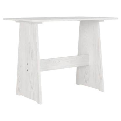 Eettafel met bankje REINE massief groenhout wit