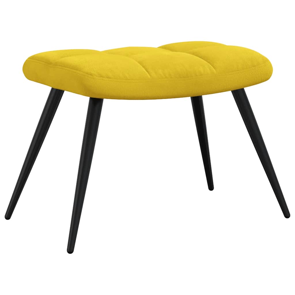 Relaxstoel met voetenbank fluweel mosterdgeel