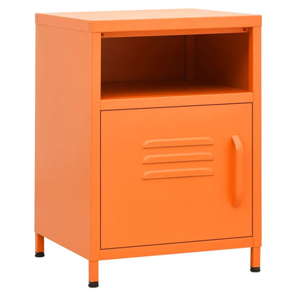Nachtkastje 35x35x51 cm staal oranje