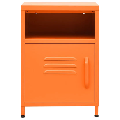 Nachtkastje 35x35x51 cm staal oranje