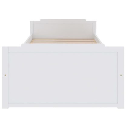 Bedframe met lades massief grenenhout wit 90x200 cm