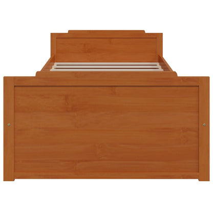 Bedframe met lades massief grenenhout honingbruin 90x200 cm