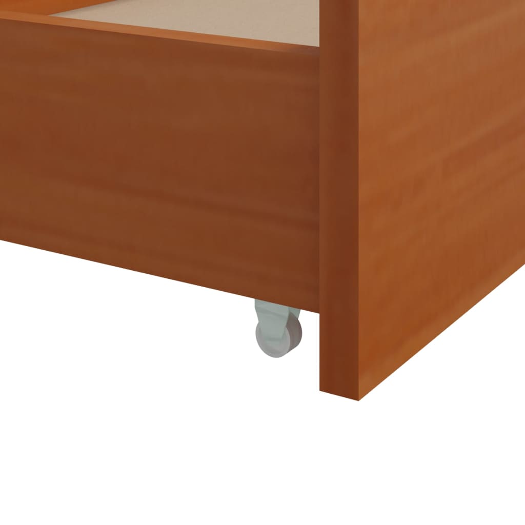 Bedframe met lades massief grenenhout honingbruin 90x200 cm