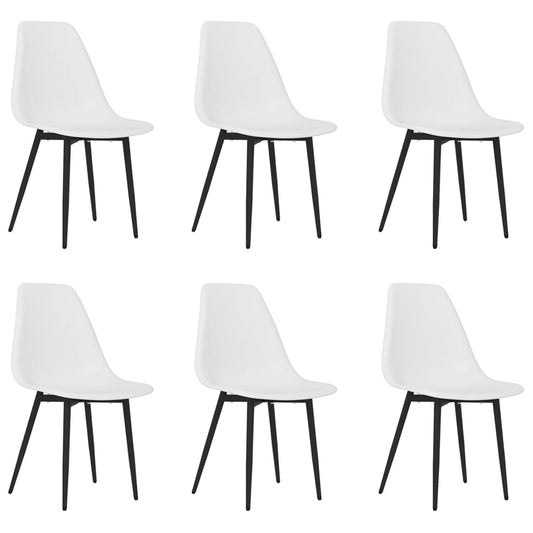 Eetkamerstoelen 6 st PP wit
