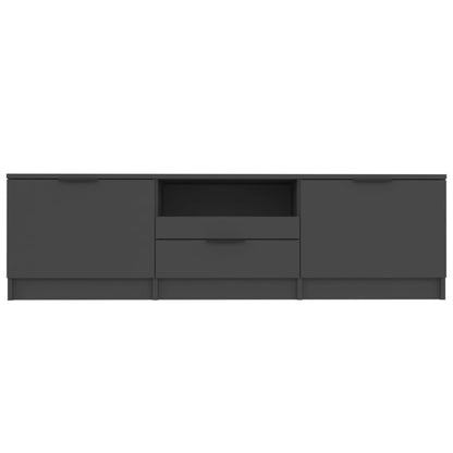 Tv-meubel 140x35x40 cm bewerkt hout zwart