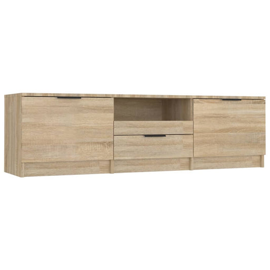 Tv-meubel 140x35x40 cm bewerkt hout sonoma eikenkleurig