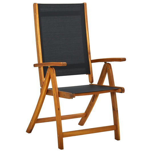 Tuinstoelen inklapbaar 4 st massief acaciahout en textileen
