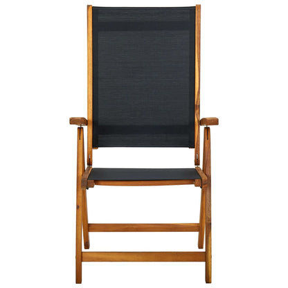 Tuinstoelen inklapbaar 6 st massief acaciahout en textiel