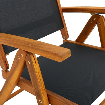 Tuinstoelen inklapbaar 6 st massief acaciahout en textiel