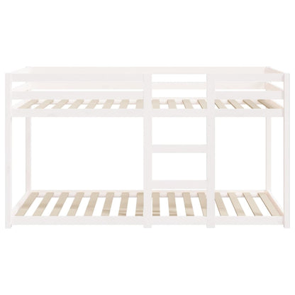 Stapelbed 80x200 cm massief groenhout wit
