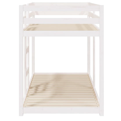 Stapelbed 80x200 cm massief groenhout wit