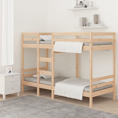 Stapelbedframe zonder matras massief grenenhout 90x200 cm