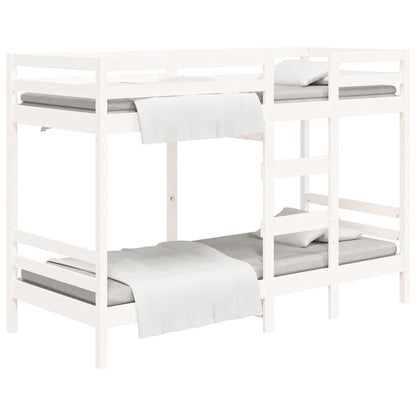 Stapelbed massief groenhout wit 90x200 cm