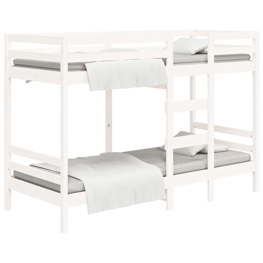 Stapelbed massief grenenhout wit 90x200 cm