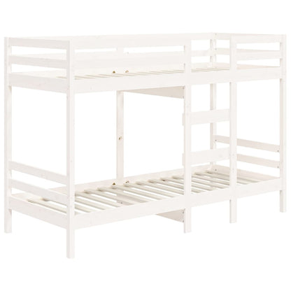 Stapelbed massief groenhout wit 90x200 cm