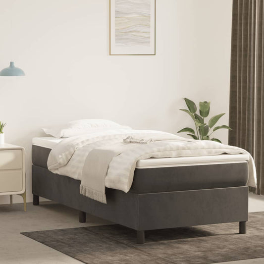 Bedframe zonder matras 90x200 cm fluweel donkergrijs