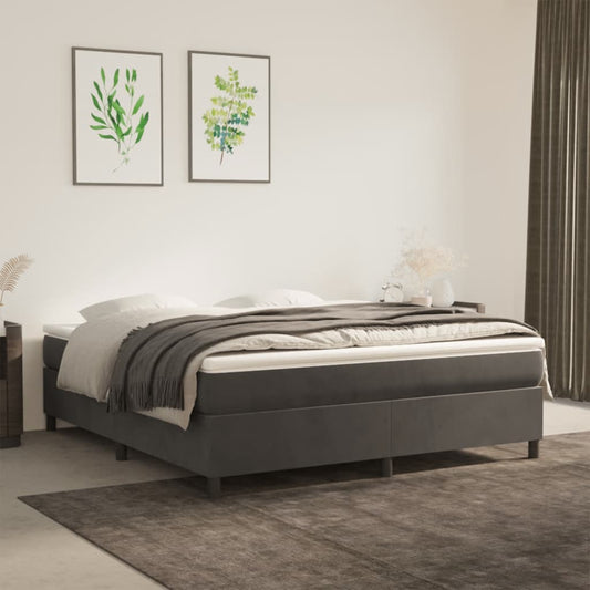 Bedframe zonder matras 160x200 cm fluweel donkergrijs