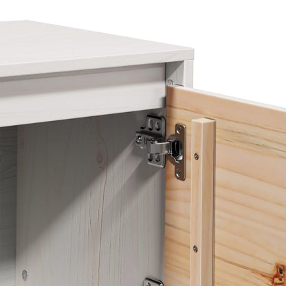 Tv-meubel 156x37x45 cm massief groenenhout wit