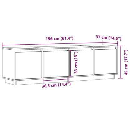 Tv-meubel 156x37x45 cm massief groenenhout wit