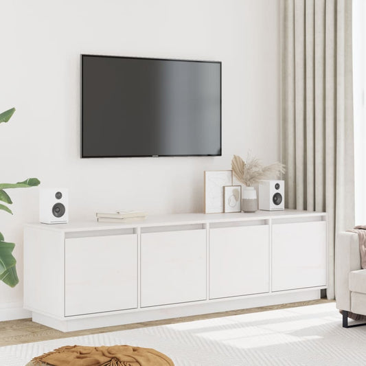 Tv-meubel 156x37x45 cm massief grenenhout wit