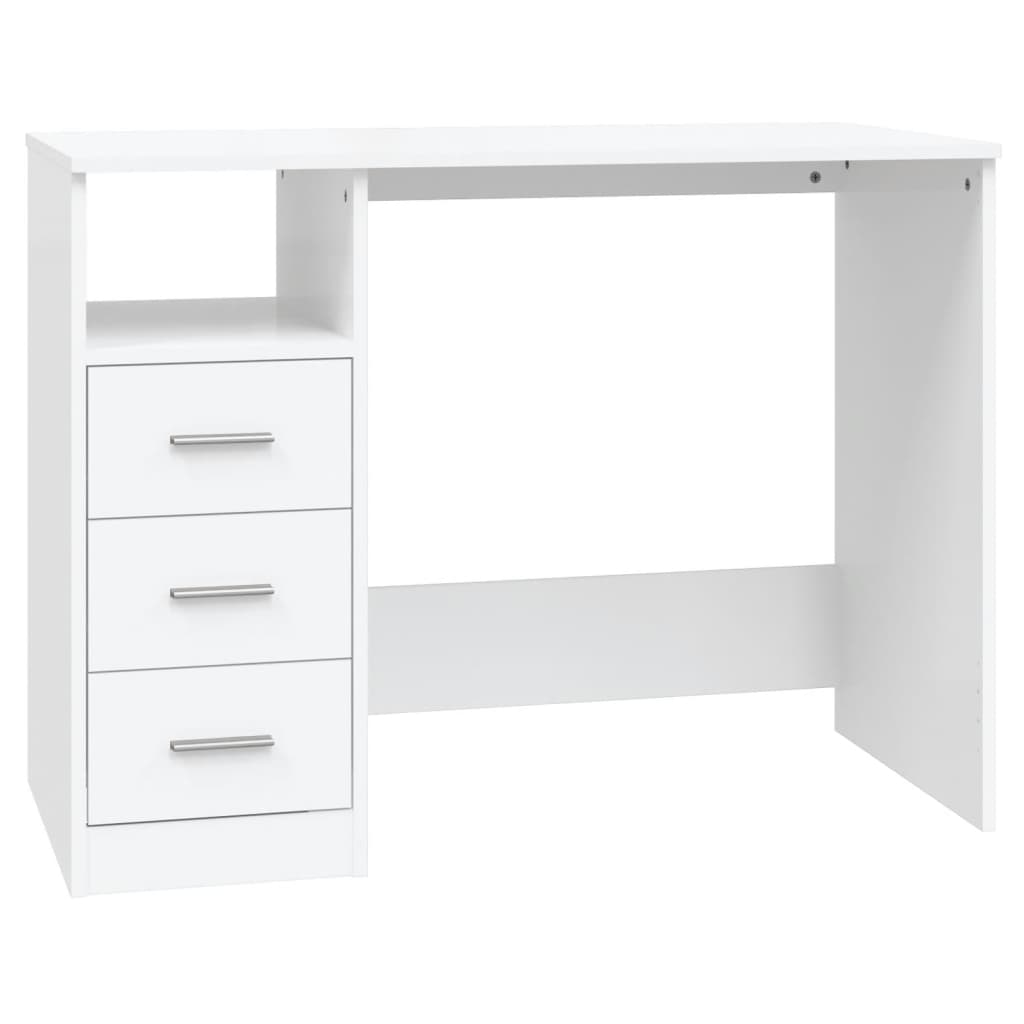 Bureau met lades 102x50x76 cm bewerkt hout wit