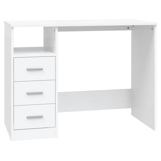 Bureau met lades 102x50x76 cm bewerkt hout wit