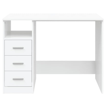 Bureau met lades 102x50x76 cm bewerkt hout wit