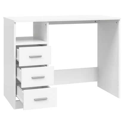 Bureau met lades 102x50x76 cm bewerkt hout wit