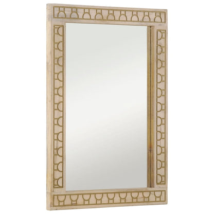 Badkamerspiegel 50x70x2,5 cm massief mangohout en glas