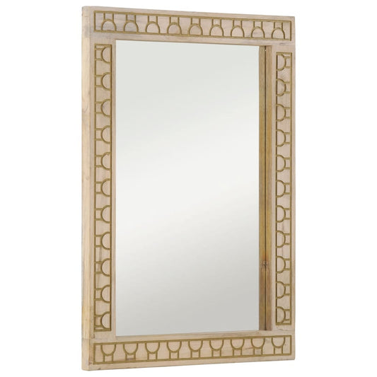Badkamerspiegel 50x70x2,5 cm massief mangohout en glas