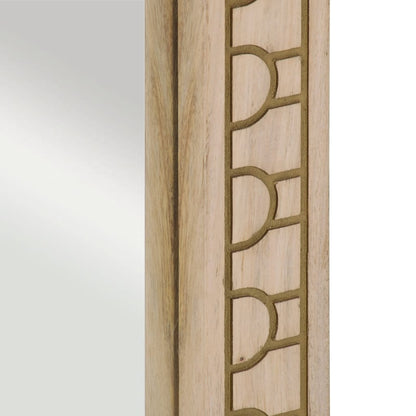 Badkamerspiegel 50x70x2,5 cm massief mangohout en glas