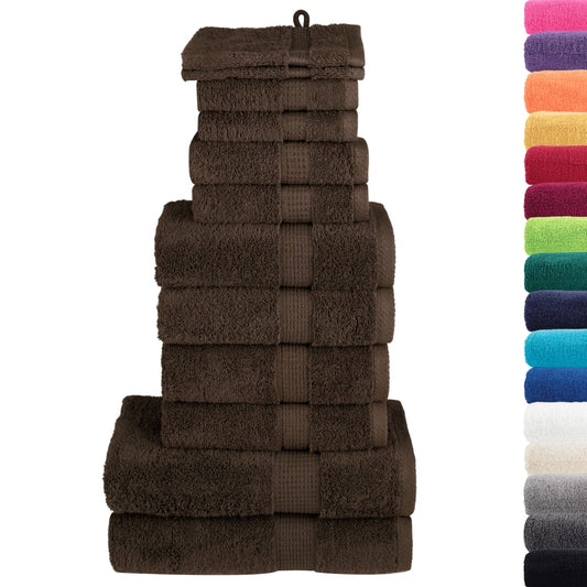 12-delige Handdoekenset SOLUND 600 g/m² bruin