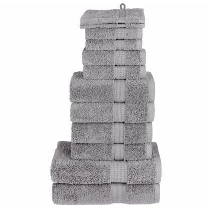 12-delige Handdoekenset SOLUND 600 g/m² grijs