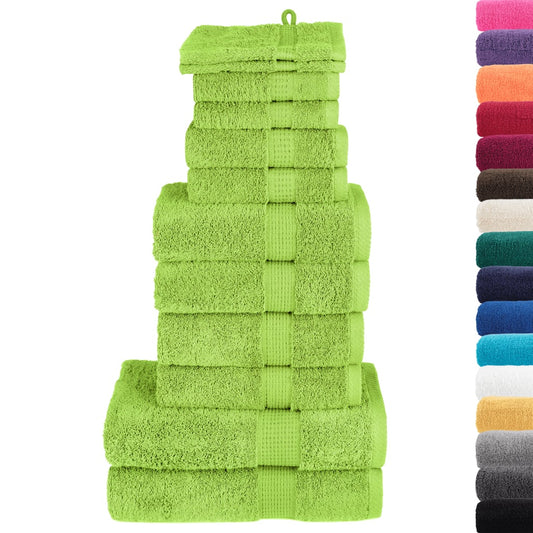 12-delige Handdoekenset SOLUND 600 g/m² groen