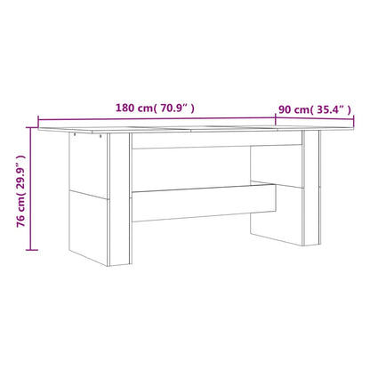 Eettafel 180x90x76 cm bewerkt hout grijs sonoma eikenkleurig