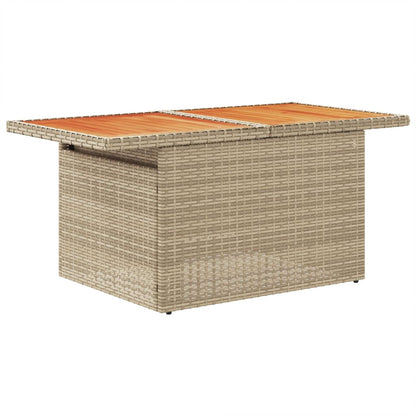 Tuintafel 100x55x73 cm poly rotan en acaciahout beige