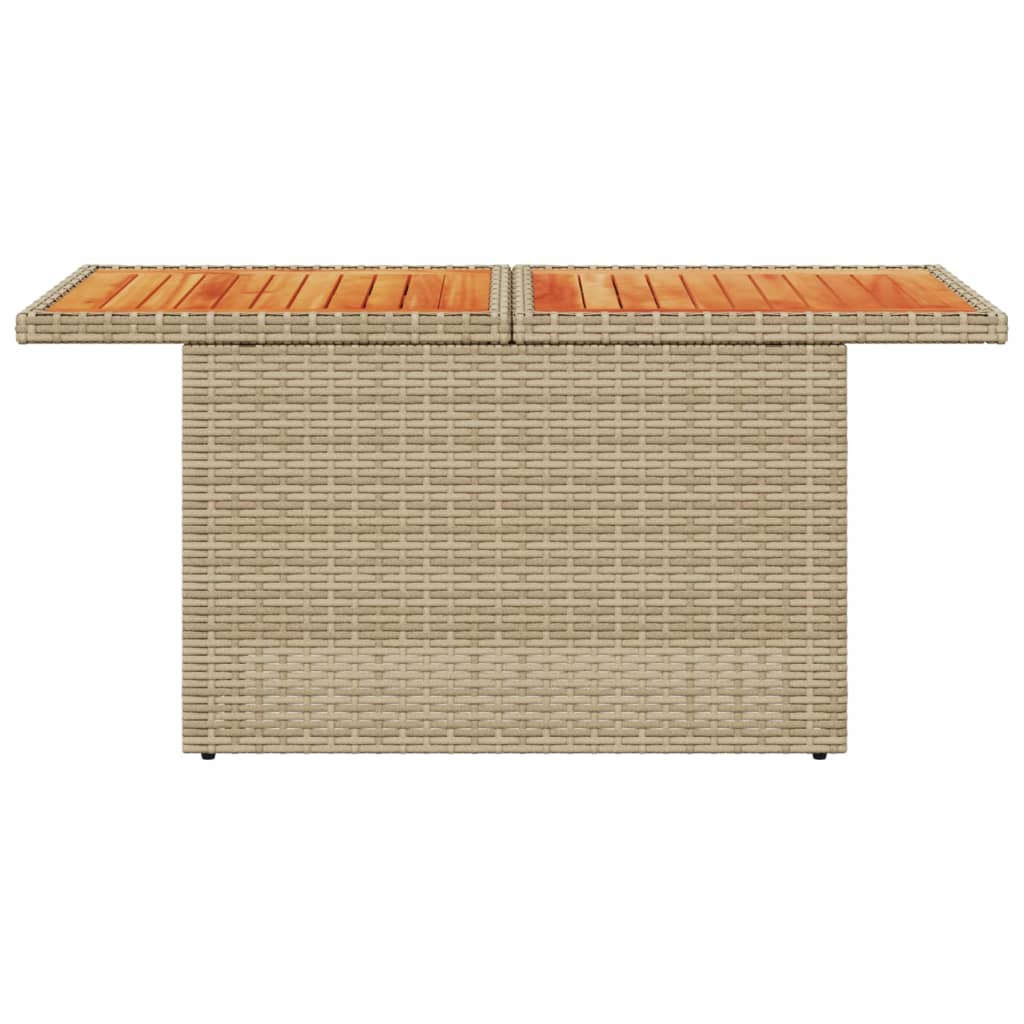Tuintafel 100x55x73 cm poly rotan en acaciahout beige