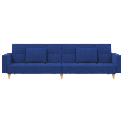 Slaapbank 2-zits met 2 kussens stof blauw