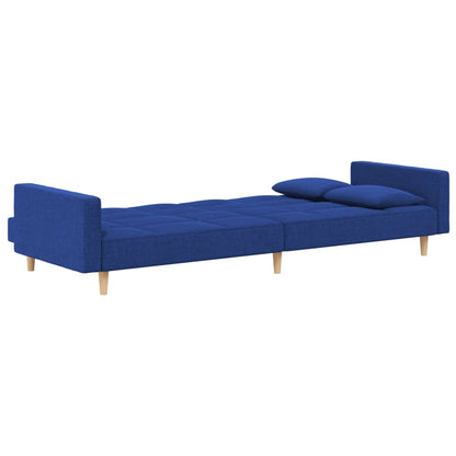 Slaapbank 2-zits met 2 kussens stof blauw