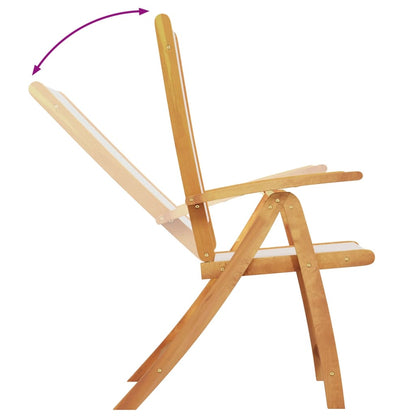 Tuinstoelen inklapbaar 4 st massief acaciahout en textiel